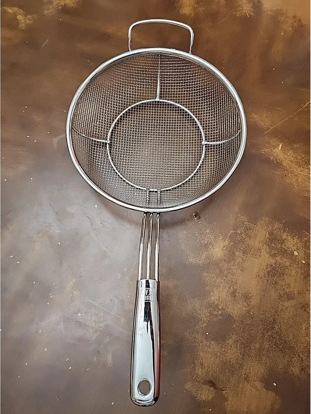 Bobby Flay Stainless Steel 12” Mesh Grill Basket/crab boil strainer Preowned